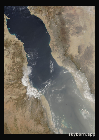 The Earth on 16 February 2009 · Red Sea