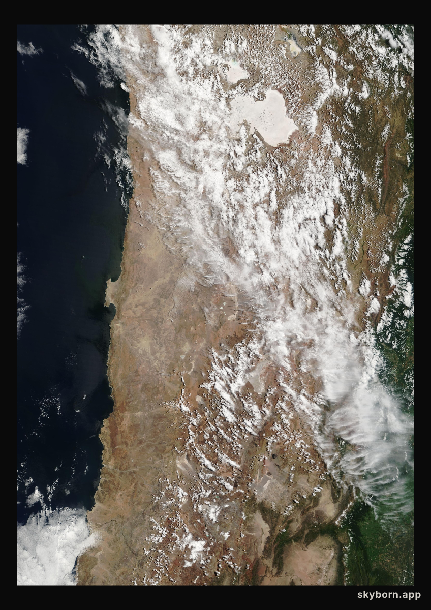 The Earth on 18 February 2009 · Atacama and the Andes