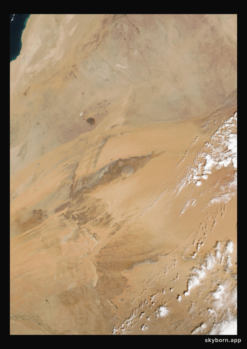 The Earth on 20 February 2009 · Eye of the Sahara, Mauritania