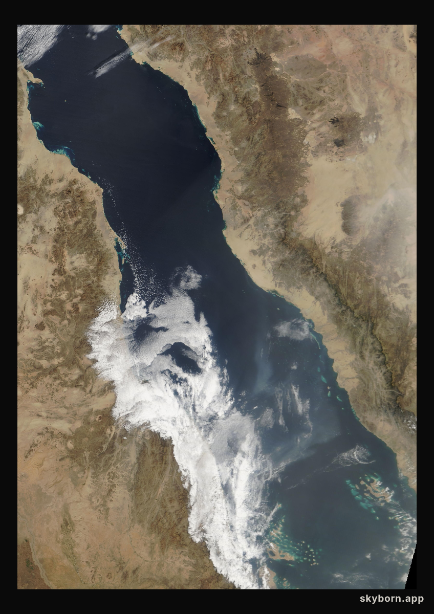 The Earth on 23 February 2009 · Red Sea