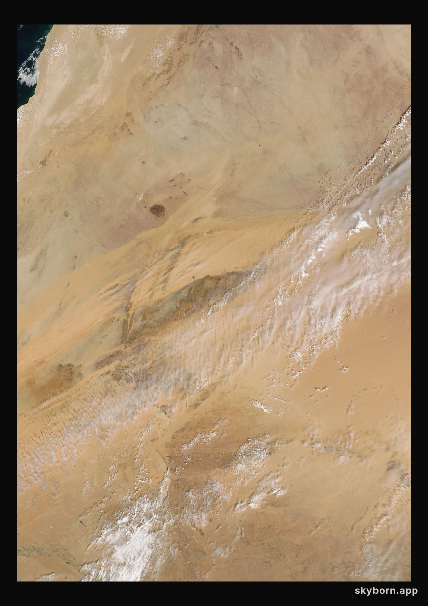 The Earth on 27 February 2009 · Eye of the Sahara, Mauritania