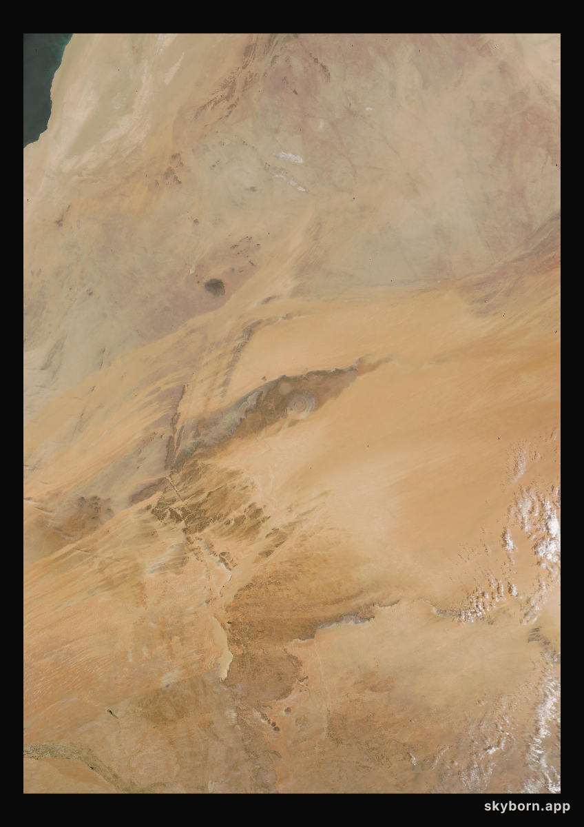 The Earth on 13 March 2009 · Eye of the Sahara, Mauritania