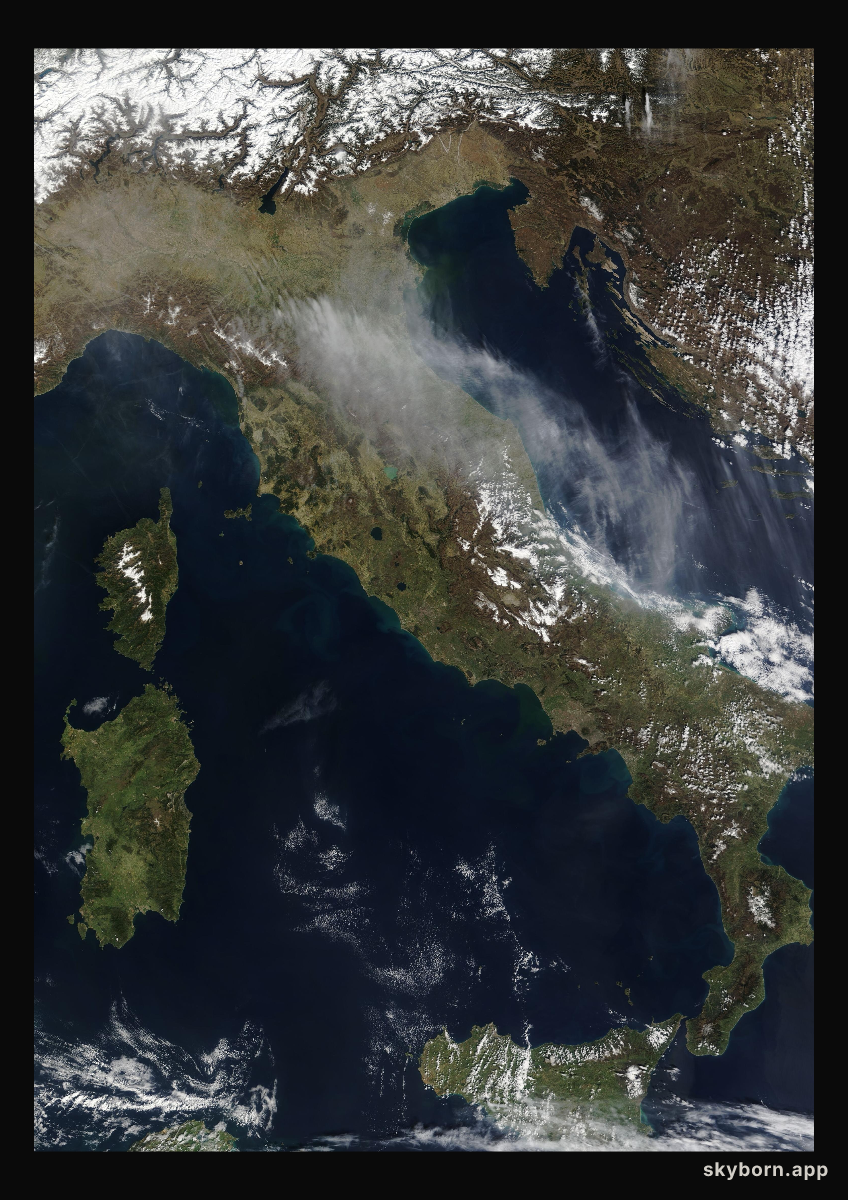 The Earth on 18 March 2009 · Italy and the Adriatic