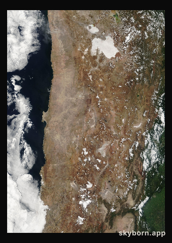 The Earth on 22 March 2009 · Atacama and the Andes