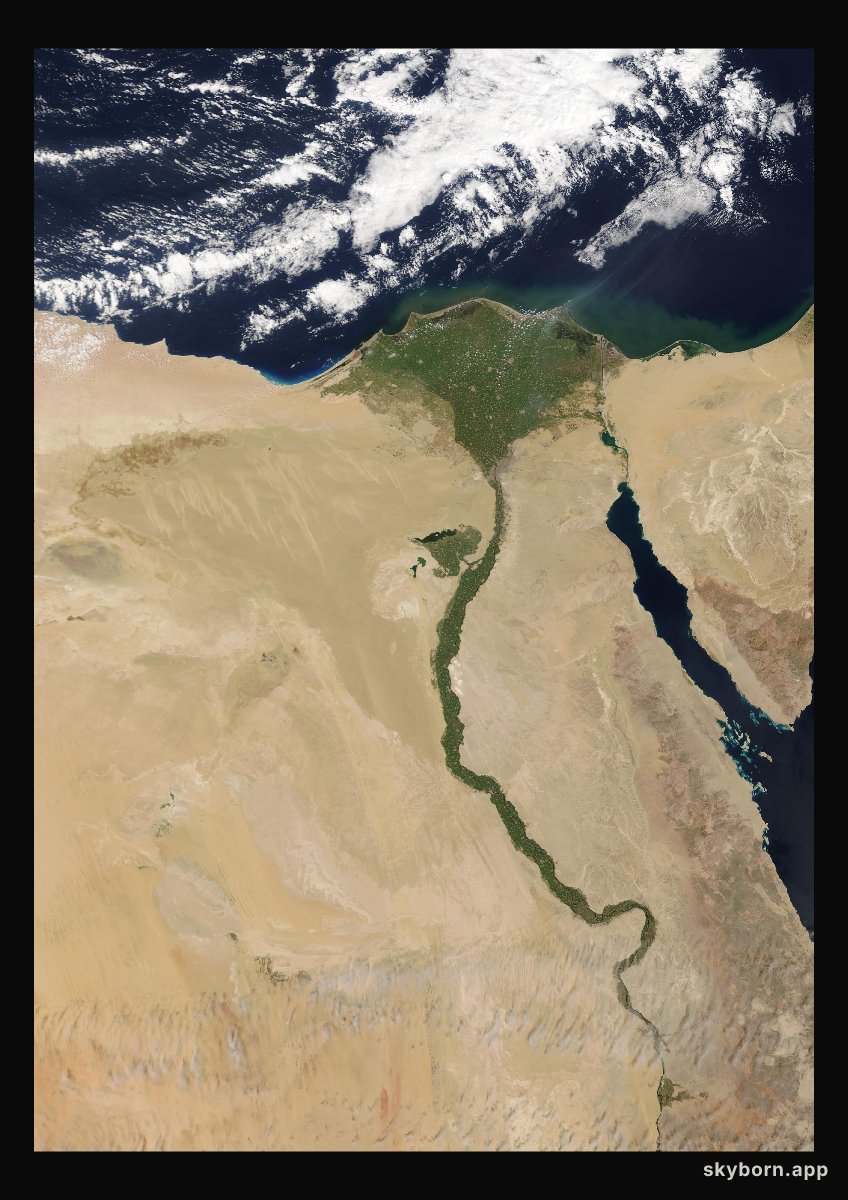 The Earth on 27 March 2009 · Nile Delta and Sinai
