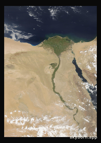 The Earth on 12 April 2009 · Nile Delta and Sinai