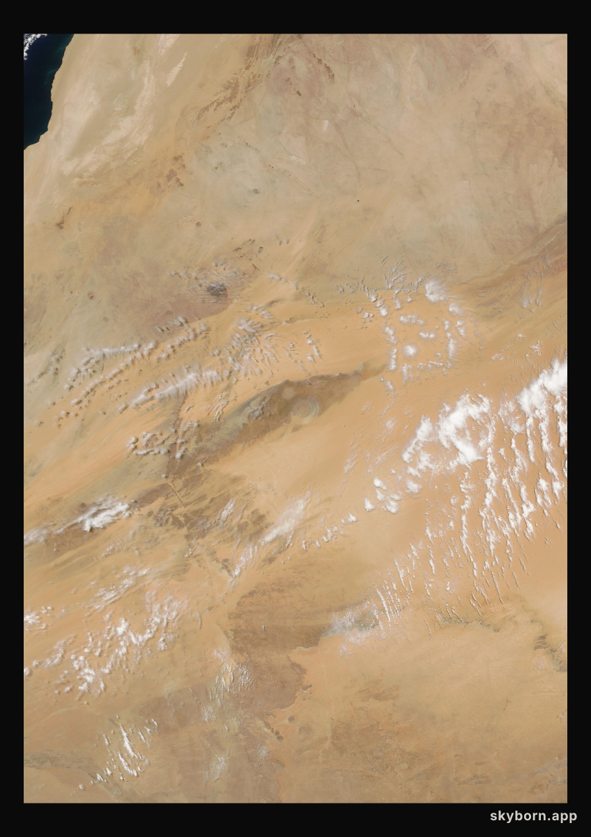 The Earth on 5 June 2009 · Eye of the Sahara, Mauritania