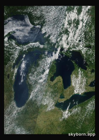 The Earth on 23 June 2009 · Great Lakes