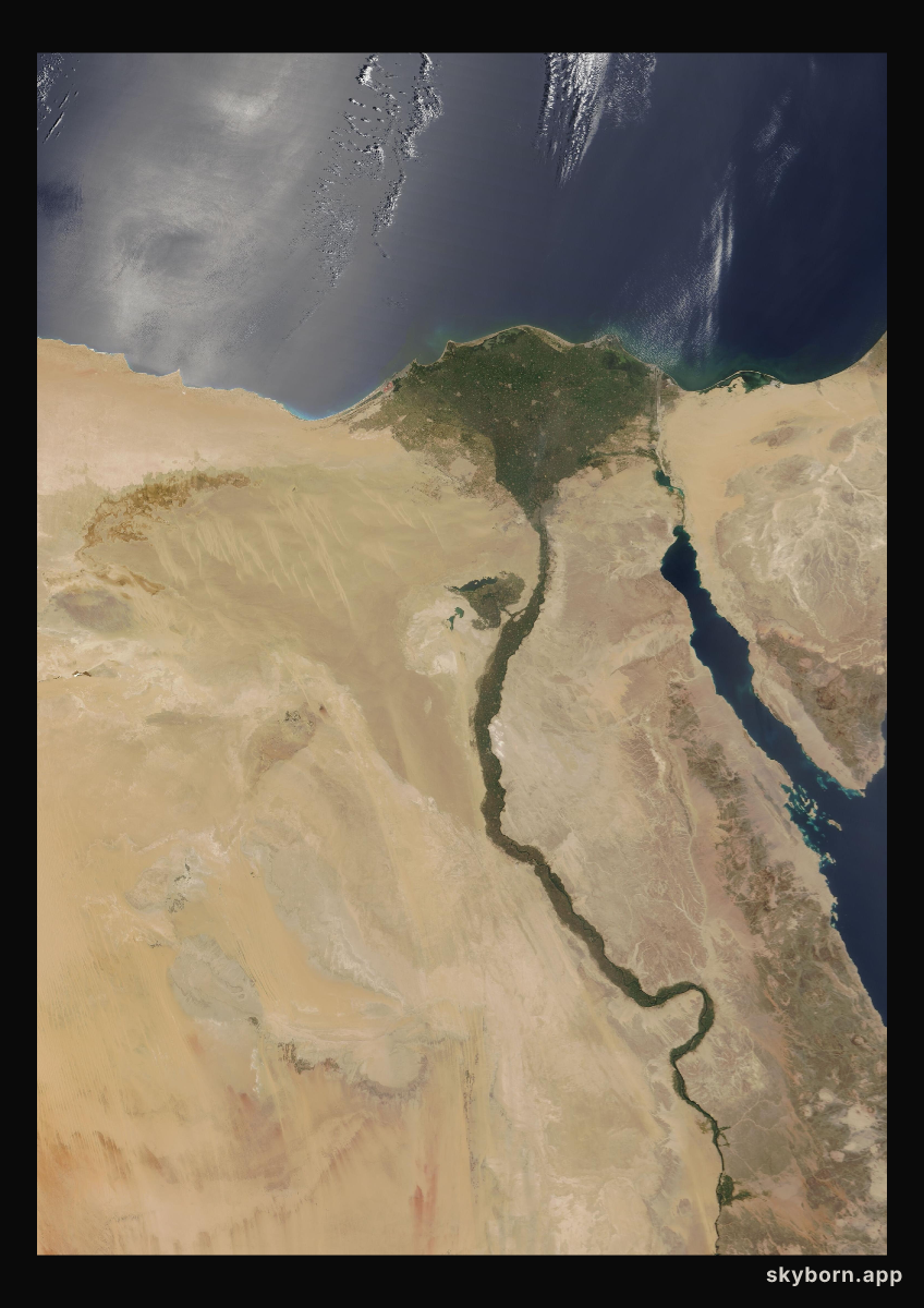 The Earth on 25 June 2009 · Nile Delta and Sinai
