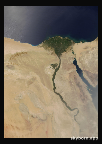 The Earth on 2 July 2009 · Nile Delta and Sinai