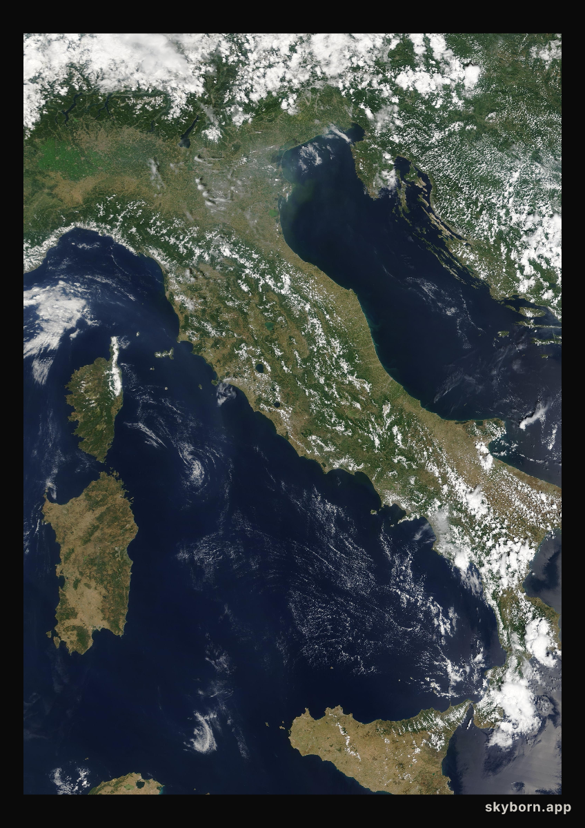 The Earth on 3 July 2009 · Italy and the Adriatic