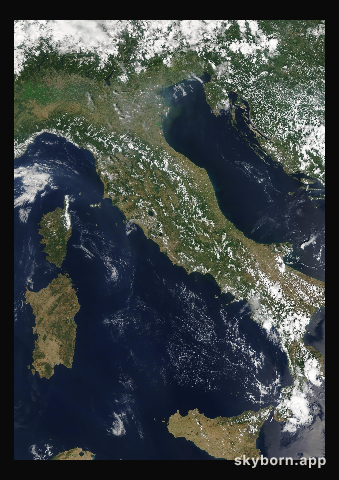 The Earth on 3 July 2009 · Italy and the Adriatic