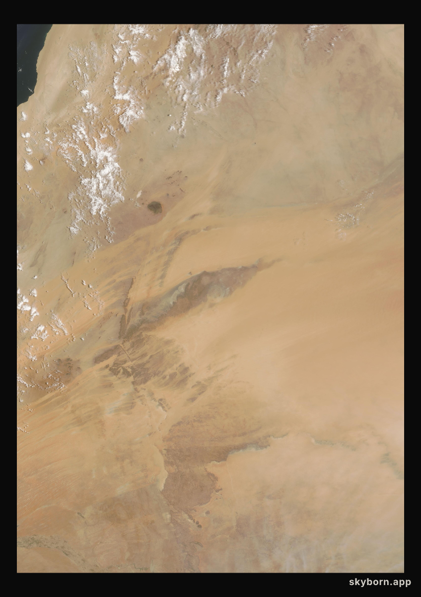 The Earth on 10 July 2009 · Eye of the Sahara, Mauritania