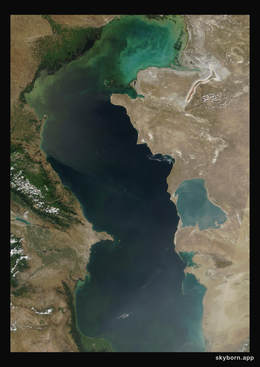 The Earth on 12 July 2009 · Caspian Sea