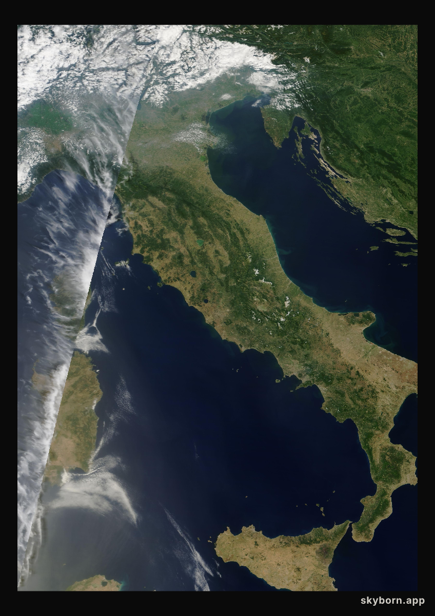 The Earth on 14 July 2009 · Italy and the Adriatic