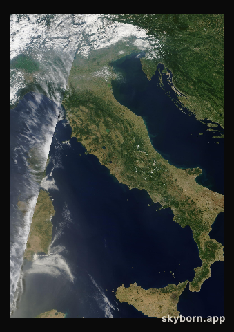 The Earth on 14 July 2009 · Italy and the Adriatic