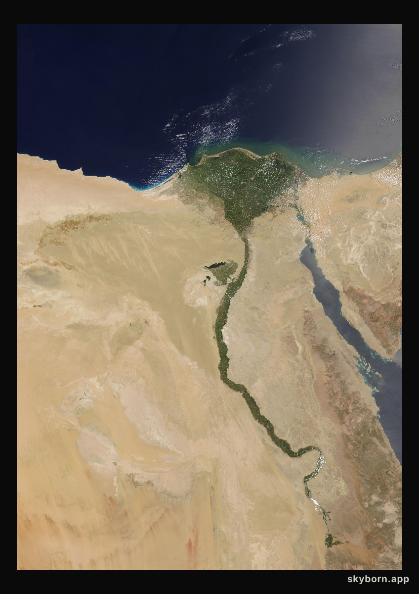 The Earth on 15 July 2009 · Nile Delta and Sinai