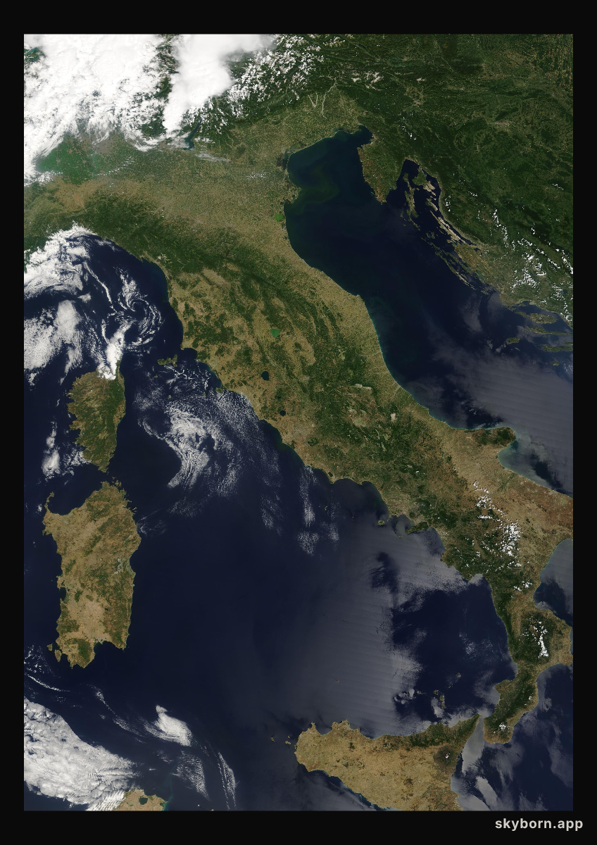 The Earth on 17 July 2009 · Italy and the Adriatic
