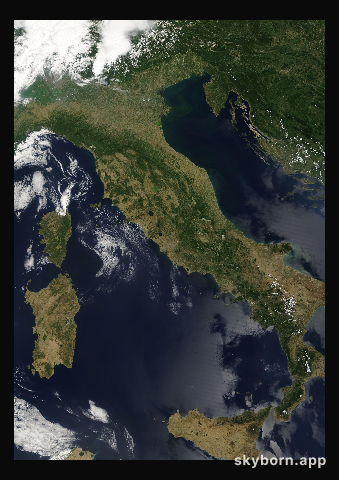 The Earth on 17 July 2009 · Italy and the Adriatic