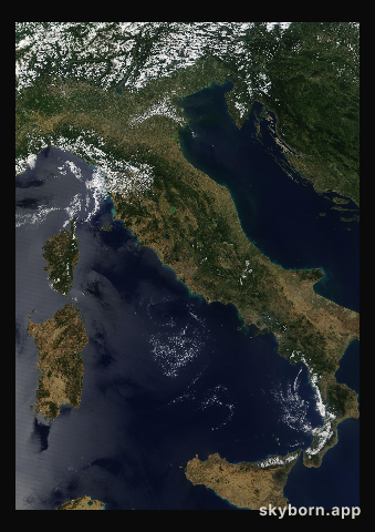 The Earth on 20 July 2009 · Italy and the Adriatic