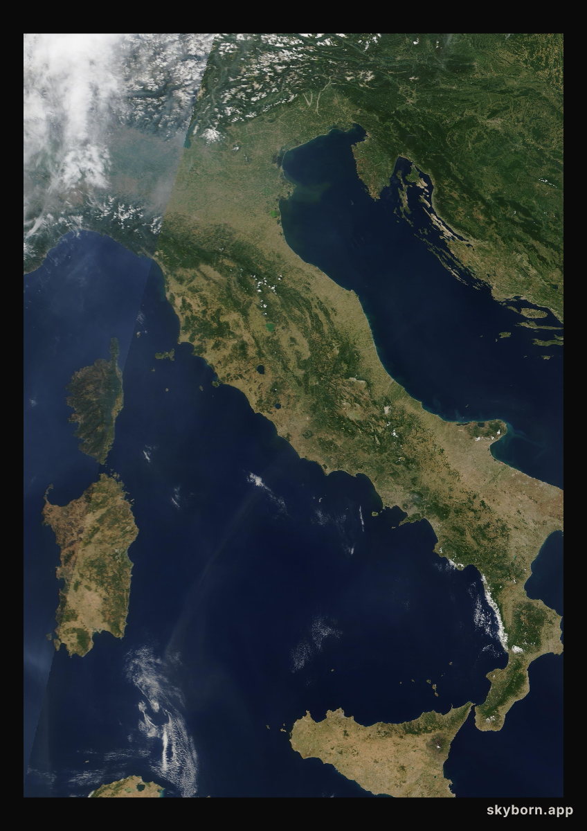 The Earth on 30 July 2009 · Italy and the Adriatic