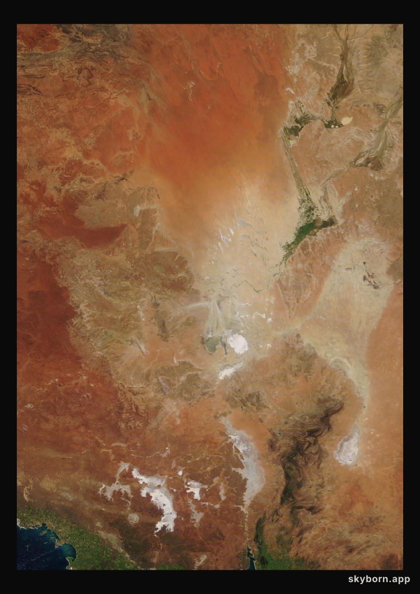 The Earth on 8 August 2009 · Lake Eyre, Australia