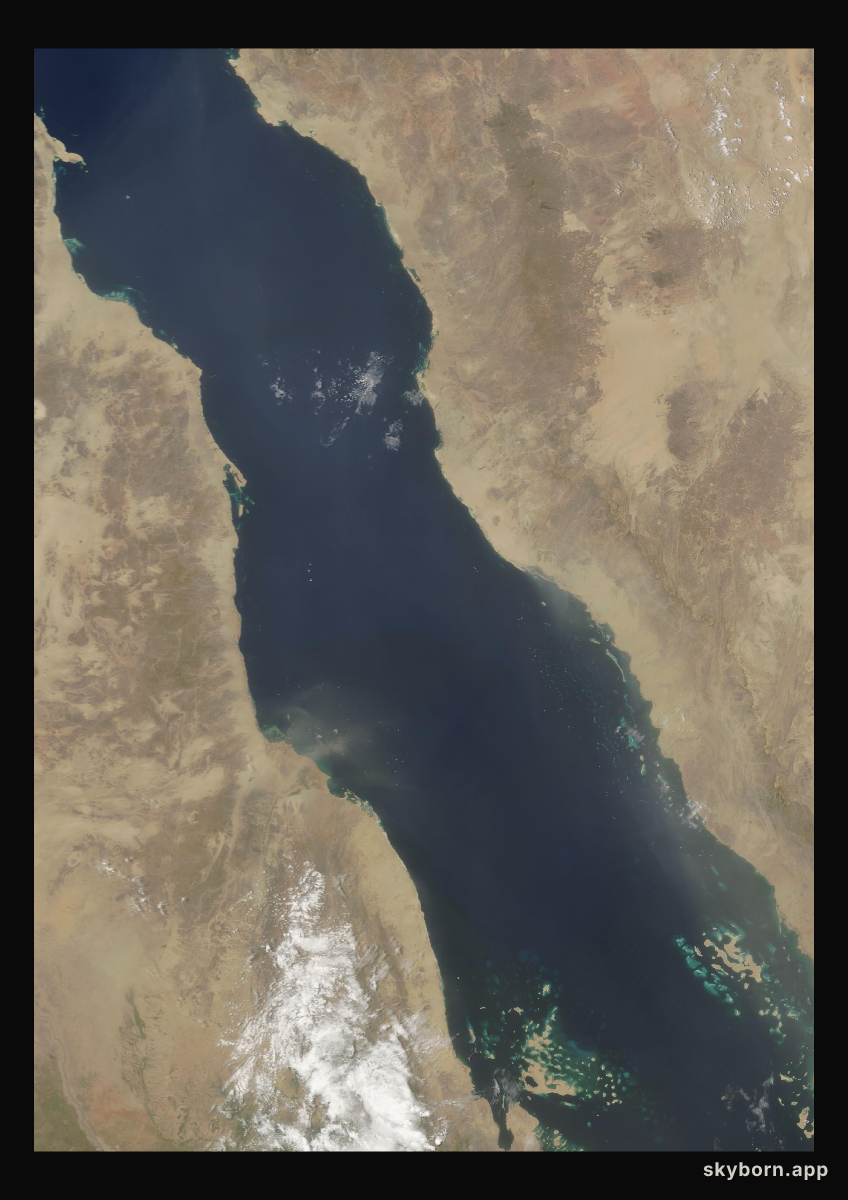 The Earth on 10 August 2009 · Red Sea