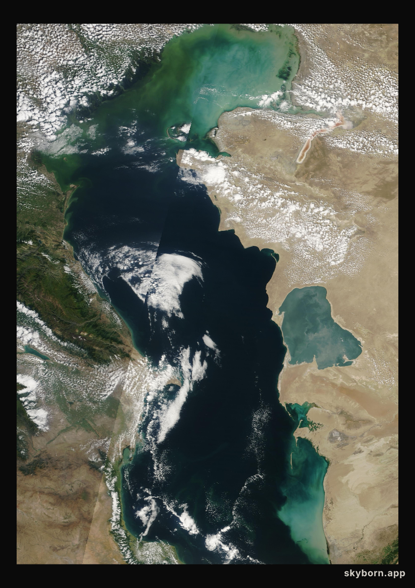 The Earth on 25 August 2009 · Caspian Sea