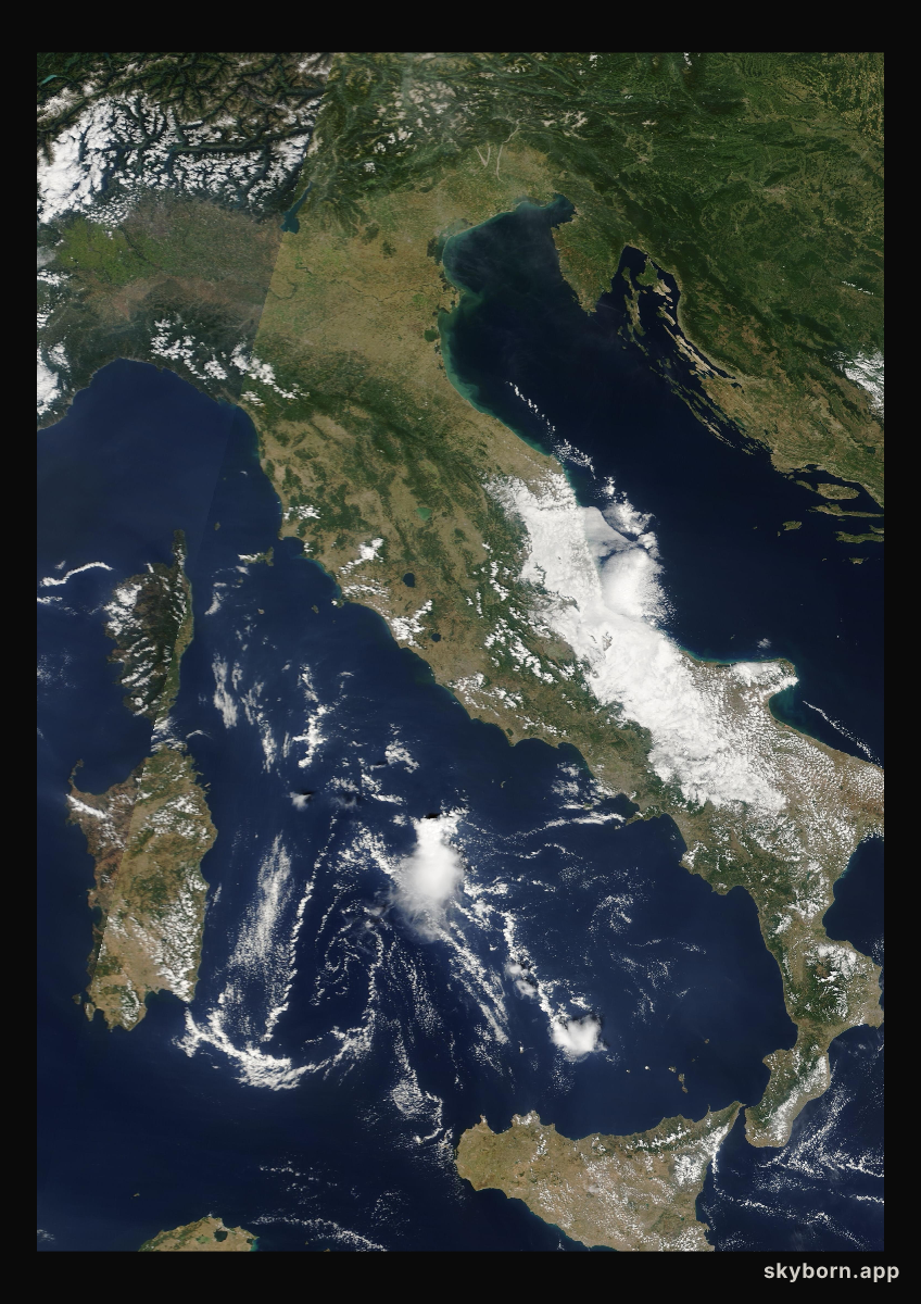 The Earth on 31 August 2009 · Italy and the Adriatic