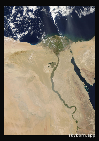 The Earth on 12 September 2009 · Nile Delta and Sinai