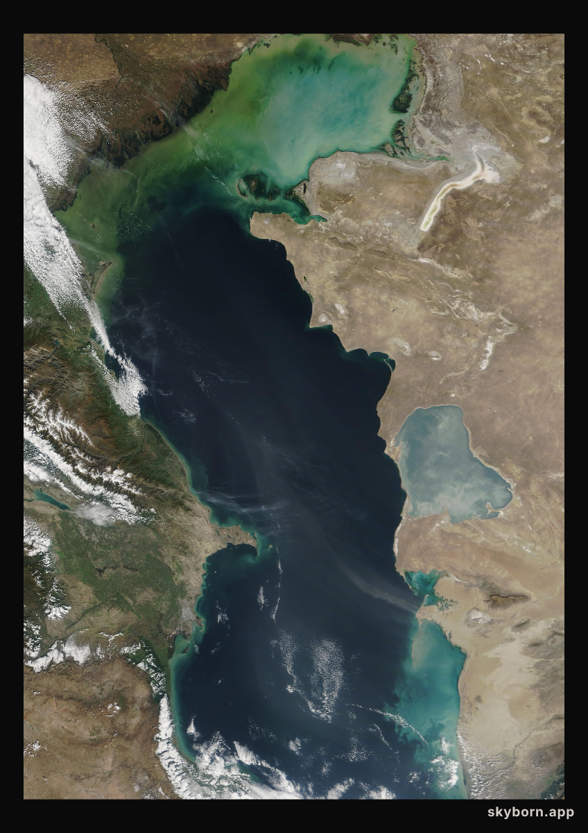 The Earth on 9 October 2009 · Caspian Sea