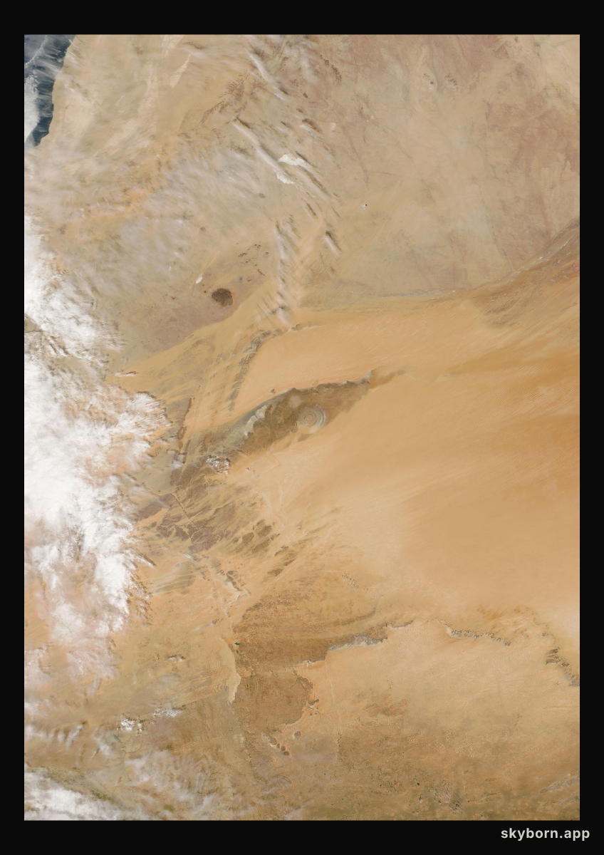 The Earth on 27 October 2009 · Eye of the Sahara, Mauritania