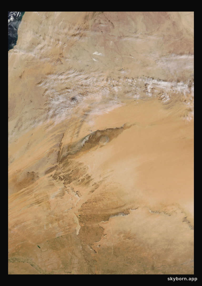 The Earth on 6 November 2009 · Eye of the Sahara, Mauritania