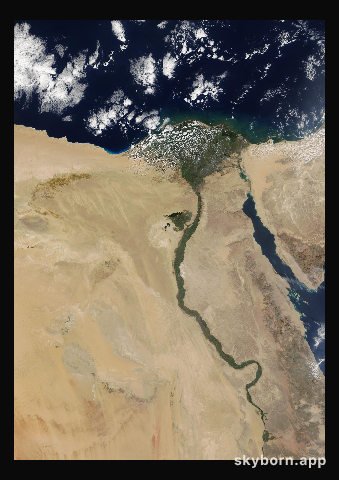 The Earth on 9 November 2009 · Nile Delta and Sinai
