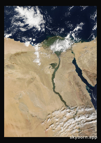 The Earth on 29 November 2009 · Nile Delta and Sinai