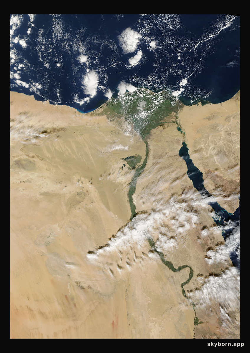 The Earth on 1 December 2009 · Nile Delta and Sinai