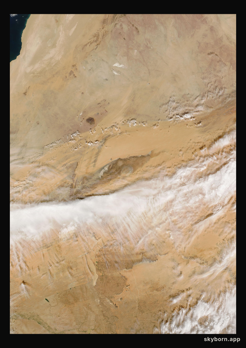 The Earth on 5 December 2009 · Eye of the Sahara, Mauritania