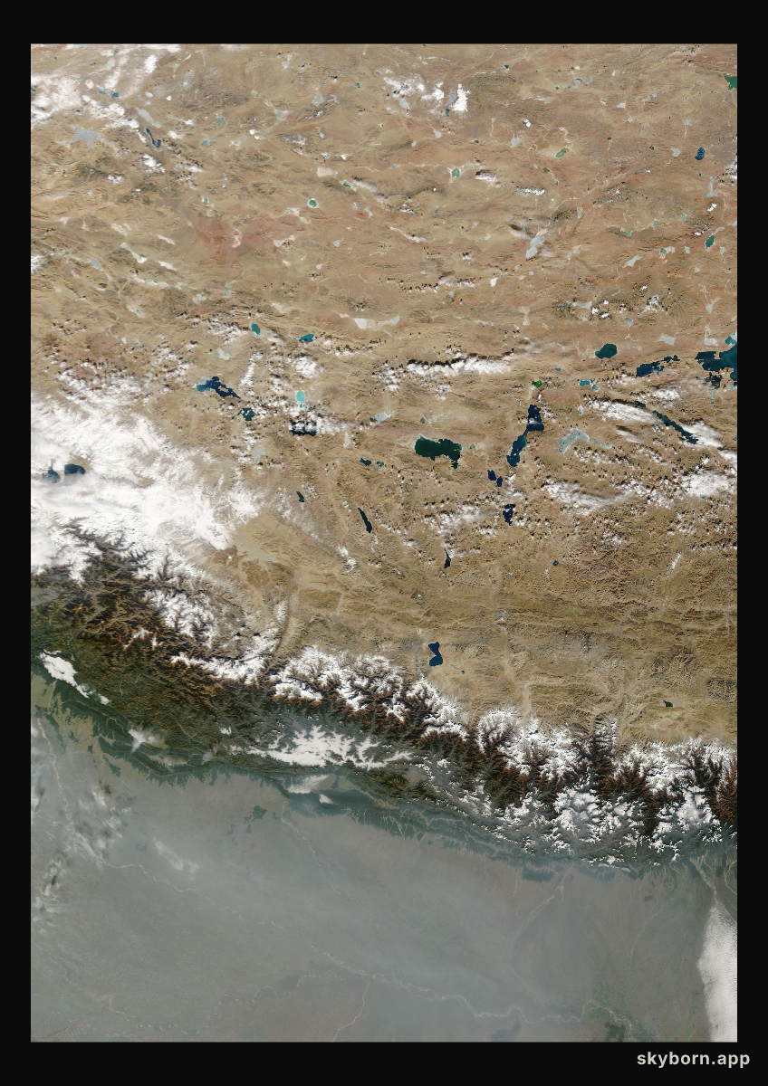 The Earth on 12 December 2009 · Himalaya and Tibet