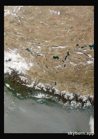 The Earth on 12 December 2009 · Himalaya and Tibet