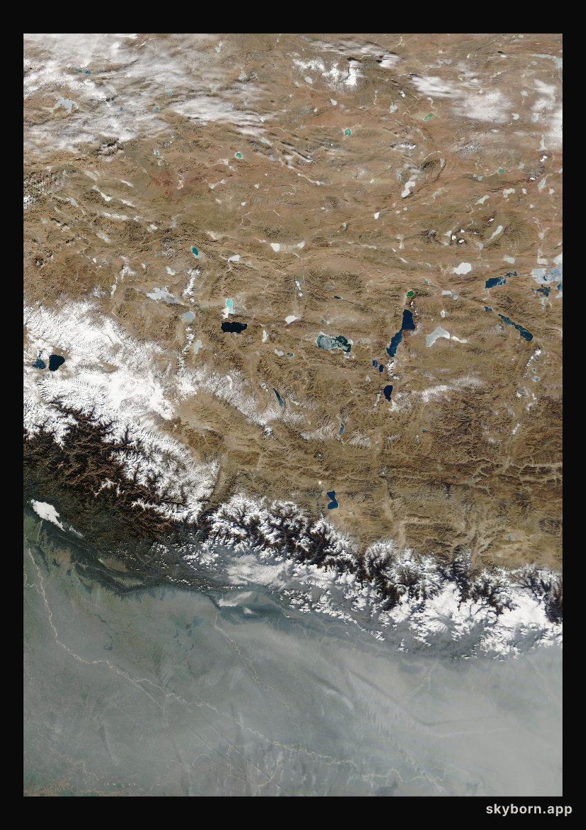 The Earth on 29 December 2009 · Himalaya and Tibet