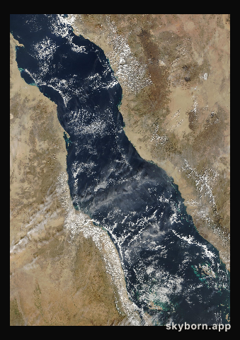 The Earth on 30 December 2009 · Red Sea