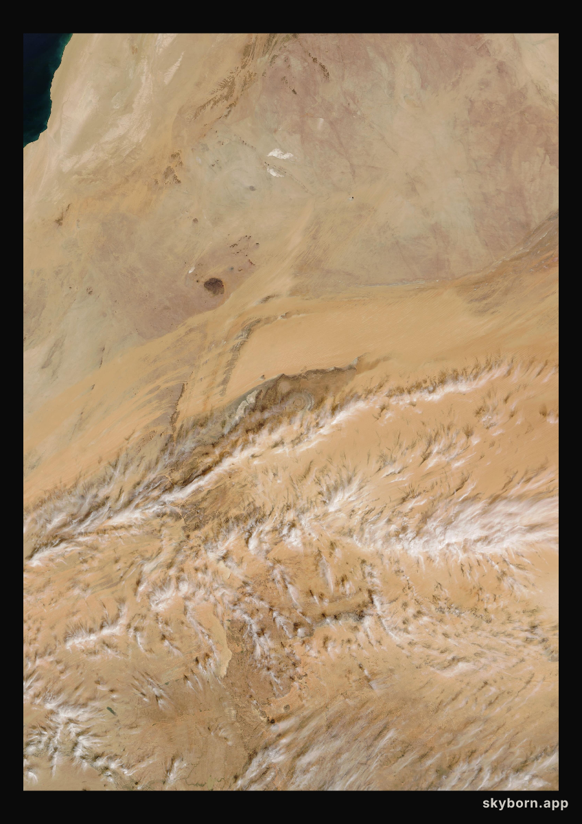 The Earth on 20 January 2010 · Eye of the Sahara, Mauritania