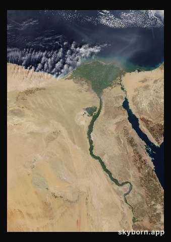 The Earth on 28 January 2010 · Nile Delta and Sinai