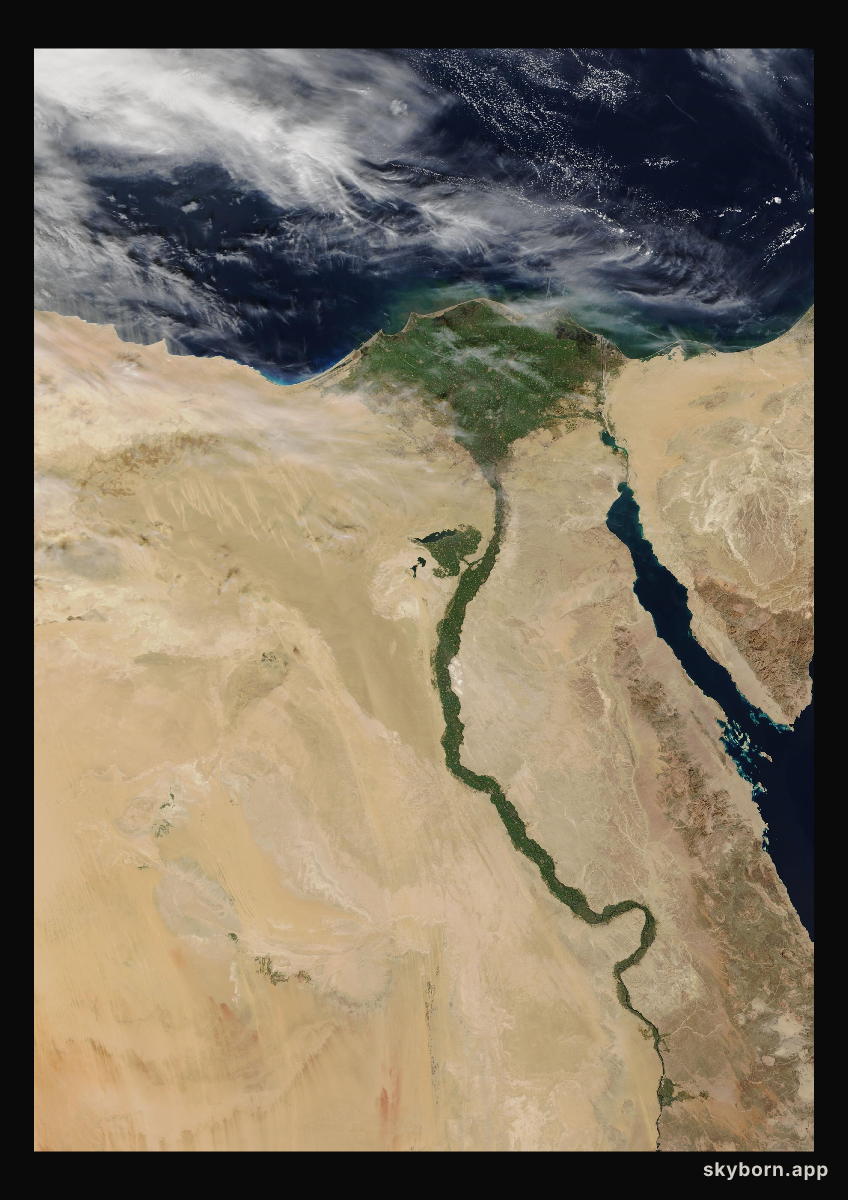 The Earth on 10 February 2010 · Nile Delta and Sinai
