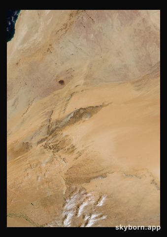 The Earth on 26 February 2010 · Eye of the Sahara, Mauritania