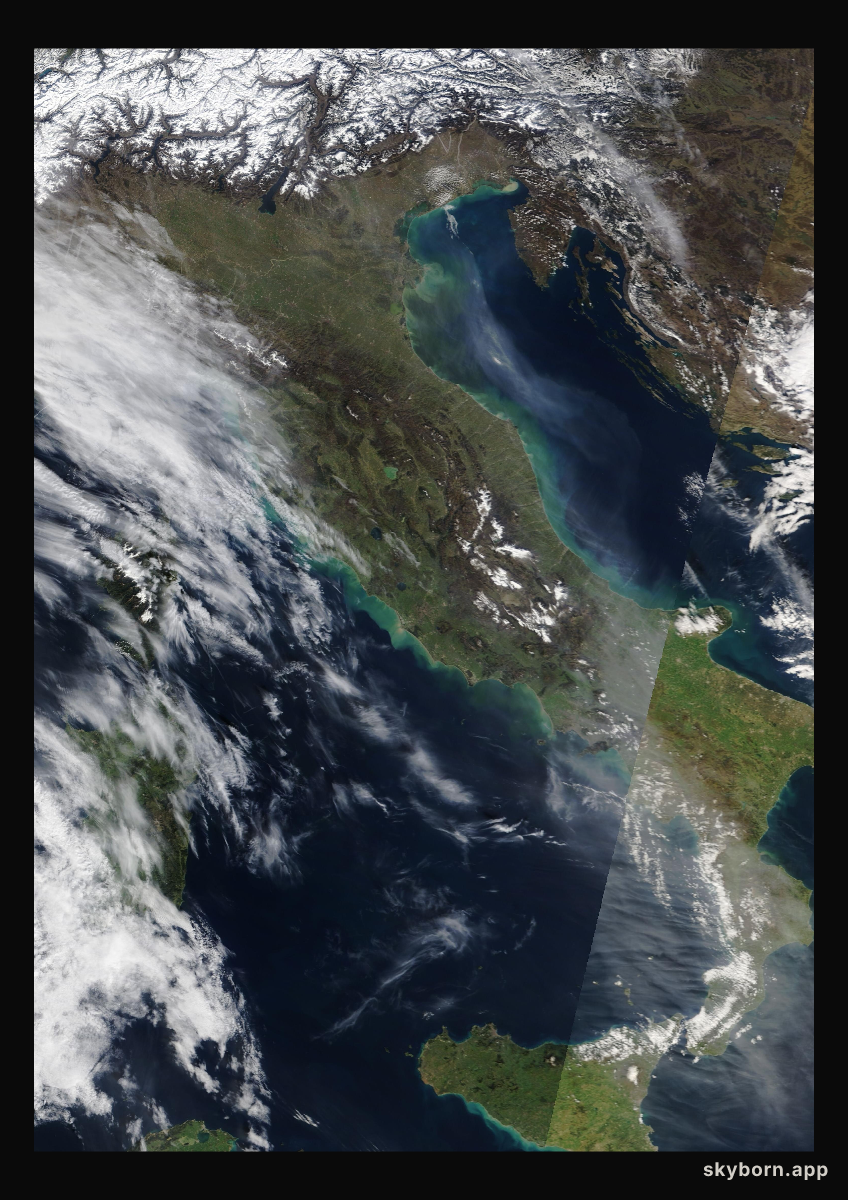The Earth on 27 February 2010 · Italy and the Adriatic