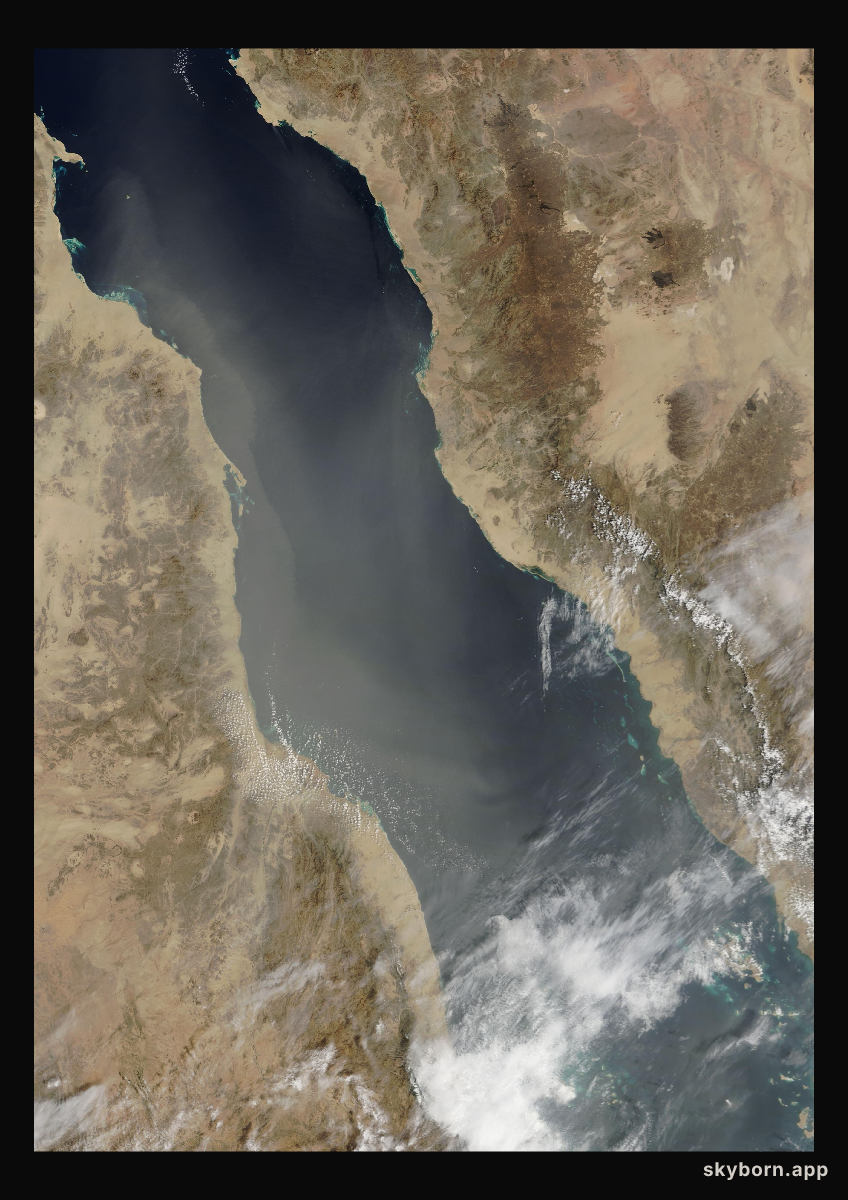 The Earth on 28 February 2010 · Red Sea