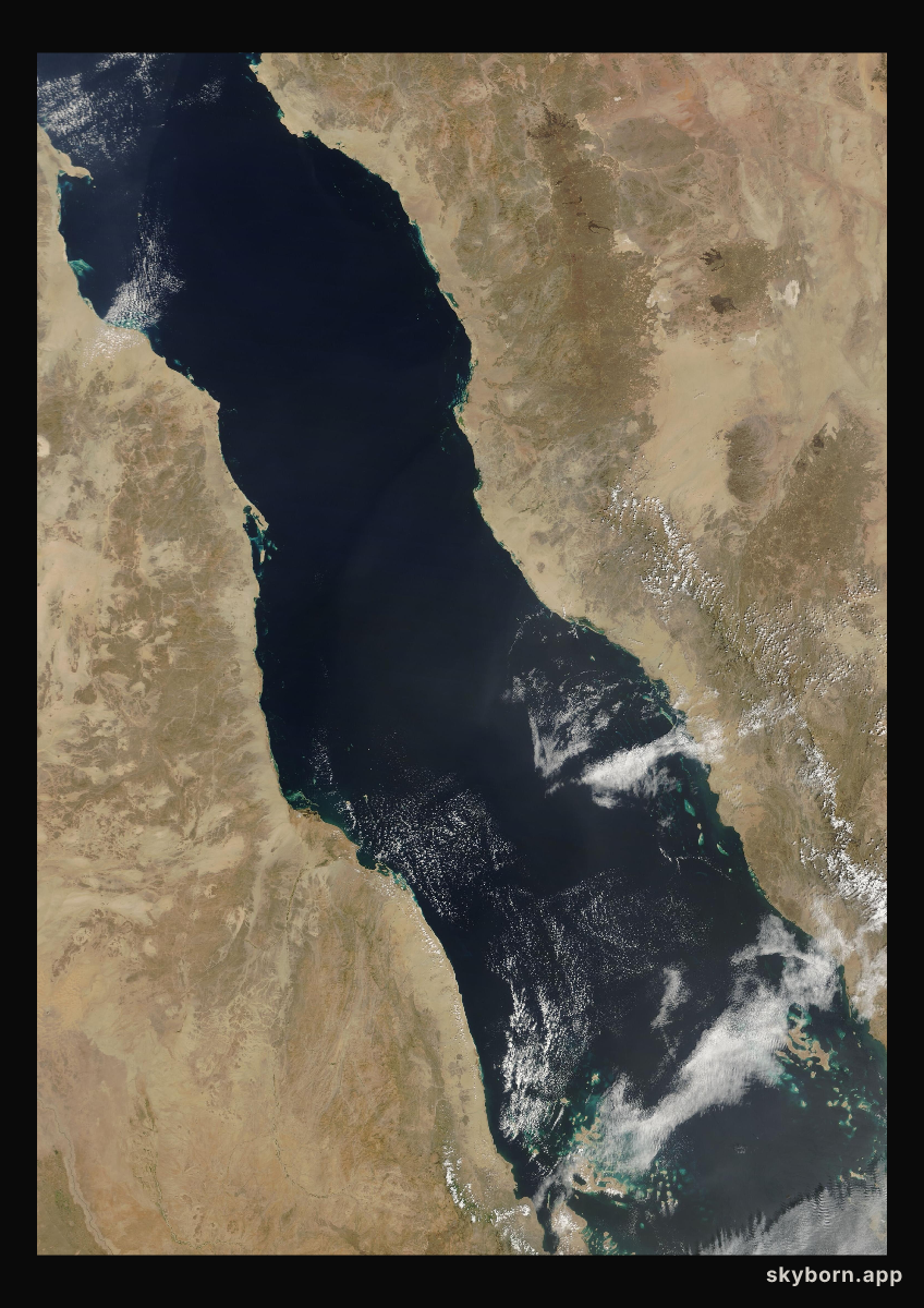 The Earth on 4 March 2010 · Red Sea