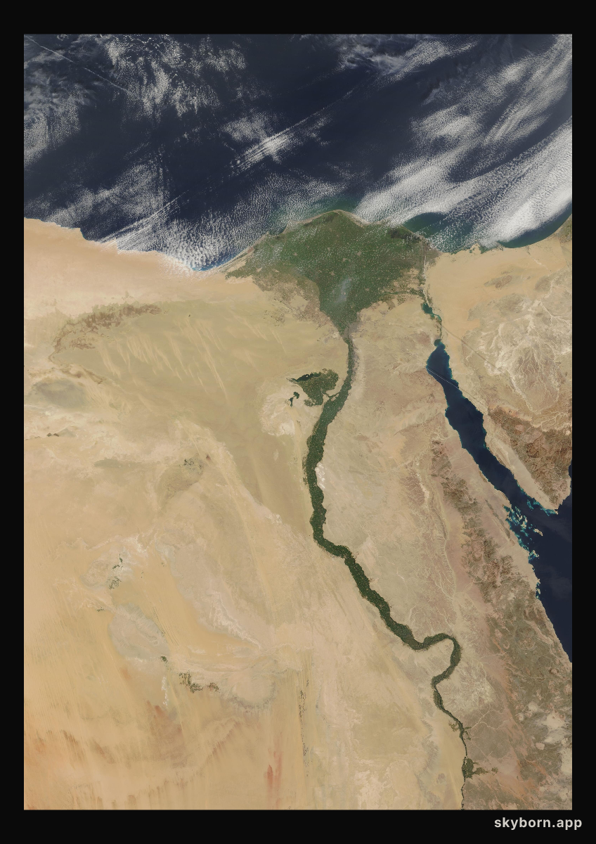 The Earth on 12 March 2010 · Nile Delta and Sinai