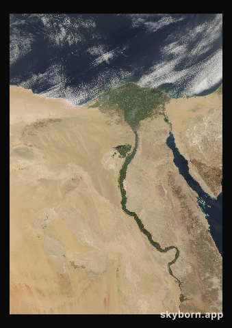 The Earth on 12 March 2010 · Nile Delta and Sinai